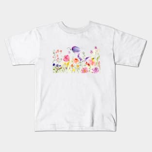 Whimsical Wildflowers Kids T-Shirt